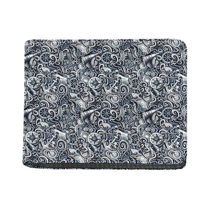 Abstract Nautical Anchor Pattern Print Bifold Wallet