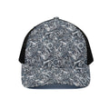 Abstract Nautical Anchor Pattern Print Black Mesh Trucker Hat