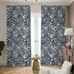 Abstract Nautical Anchor Pattern Print Blackout Pencil Pleat Curtains