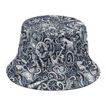 Abstract Nautical Anchor Pattern Print Bucket Hat