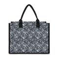 Abstract Nautical Anchor Pattern Print Canvas Tote Bag