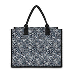 Abstract Nautical Anchor Pattern Print Canvas Tote Bag