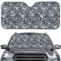 Abstract Nautical Anchor Pattern Print Car Windshield Sun Shade