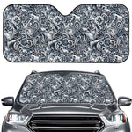 Abstract Nautical Anchor Pattern Print Car Windshield Sun Shade