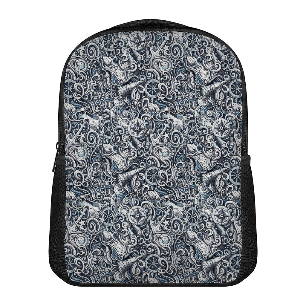 Abstract Nautical Anchor Pattern Print Casual Backpack