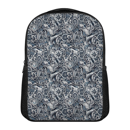 Abstract Nautical Anchor Pattern Print Casual Backpack