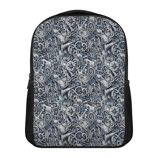Abstract Nautical Anchor Pattern Print Casual Backpack