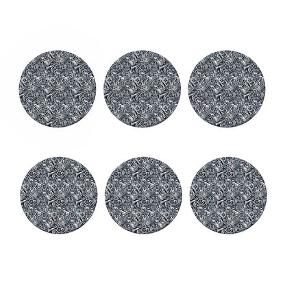 Abstract Nautical Anchor Pattern Print Coaster Set