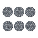 Abstract Nautical Anchor Pattern Print Coaster Set