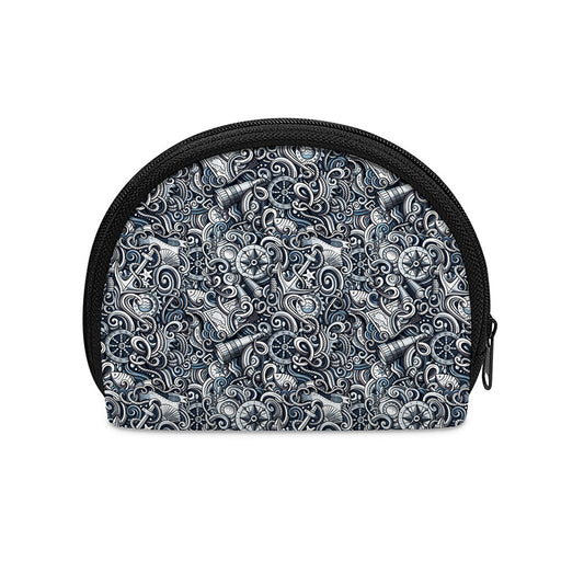 Abstract Nautical Anchor Pattern Print Coin Purse