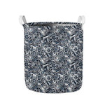 Abstract Nautical Anchor Pattern Print Collapsible Laundry Basket