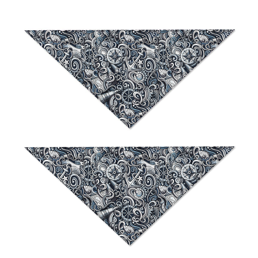 Abstract Nautical Anchor Pattern Print Dog Bandana