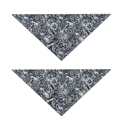 Abstract Nautical Anchor Pattern Print Dog Bandana