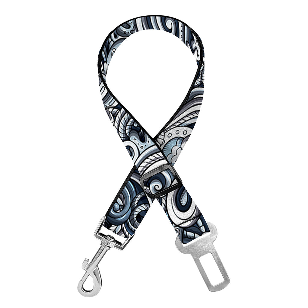 Abstract Nautical Anchor Pattern Print Dog Seat Belt