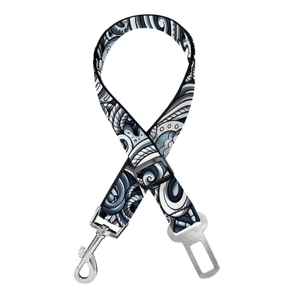 Abstract Nautical Anchor Pattern Print Dog Seat Belt