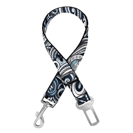 Abstract Nautical Anchor Pattern Print Dog Seat Belt