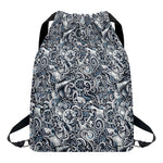 Abstract Nautical Anchor Pattern Print Drawstring Backpack