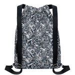 Abstract Nautical Anchor Pattern Print Drawstring Backpack