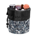 Abstract Nautical Anchor Pattern Print Drawstring Makeup Bag