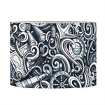 Abstract Nautical Anchor Pattern Print Drum Lamp Shade