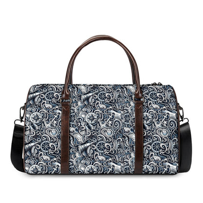 Abstract Nautical Anchor Pattern Print Duffle Bag
