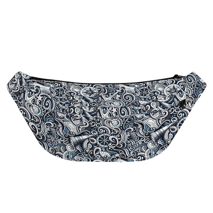 Abstract Nautical Anchor Pattern Print Fanny Pack
