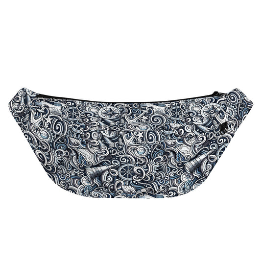 Abstract Nautical Anchor Pattern Print Fanny Pack