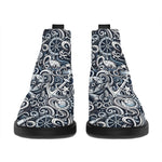 Abstract Nautical Anchor Pattern Print Flat Ankle Boots