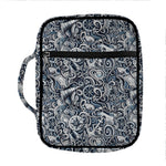 Abstract Nautical Anchor Pattern Print Front Pocket Bible Bag