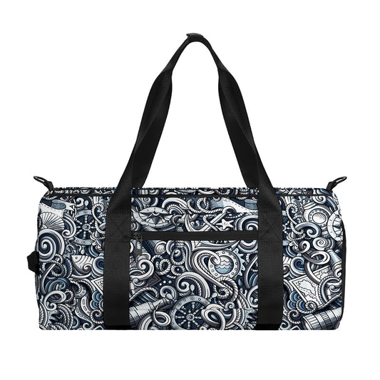 Abstract Nautical Anchor Pattern Print Gym Bag