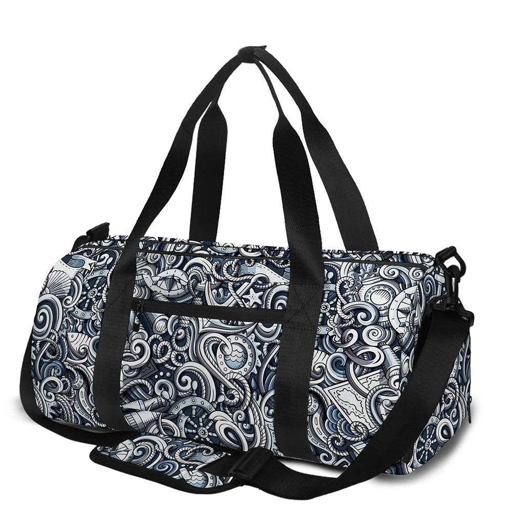 Abstract Nautical Anchor Pattern Print Gym Bag