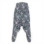 Abstract Nautical Anchor Pattern Print Hammer Pants