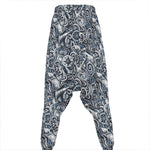 Abstract Nautical Anchor Pattern Print Hammer Pants
