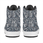 Abstract Nautical Anchor Pattern Print High Top Leather Sneakers