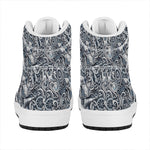 Abstract Nautical Anchor Pattern Print High Top Leather Sneakers