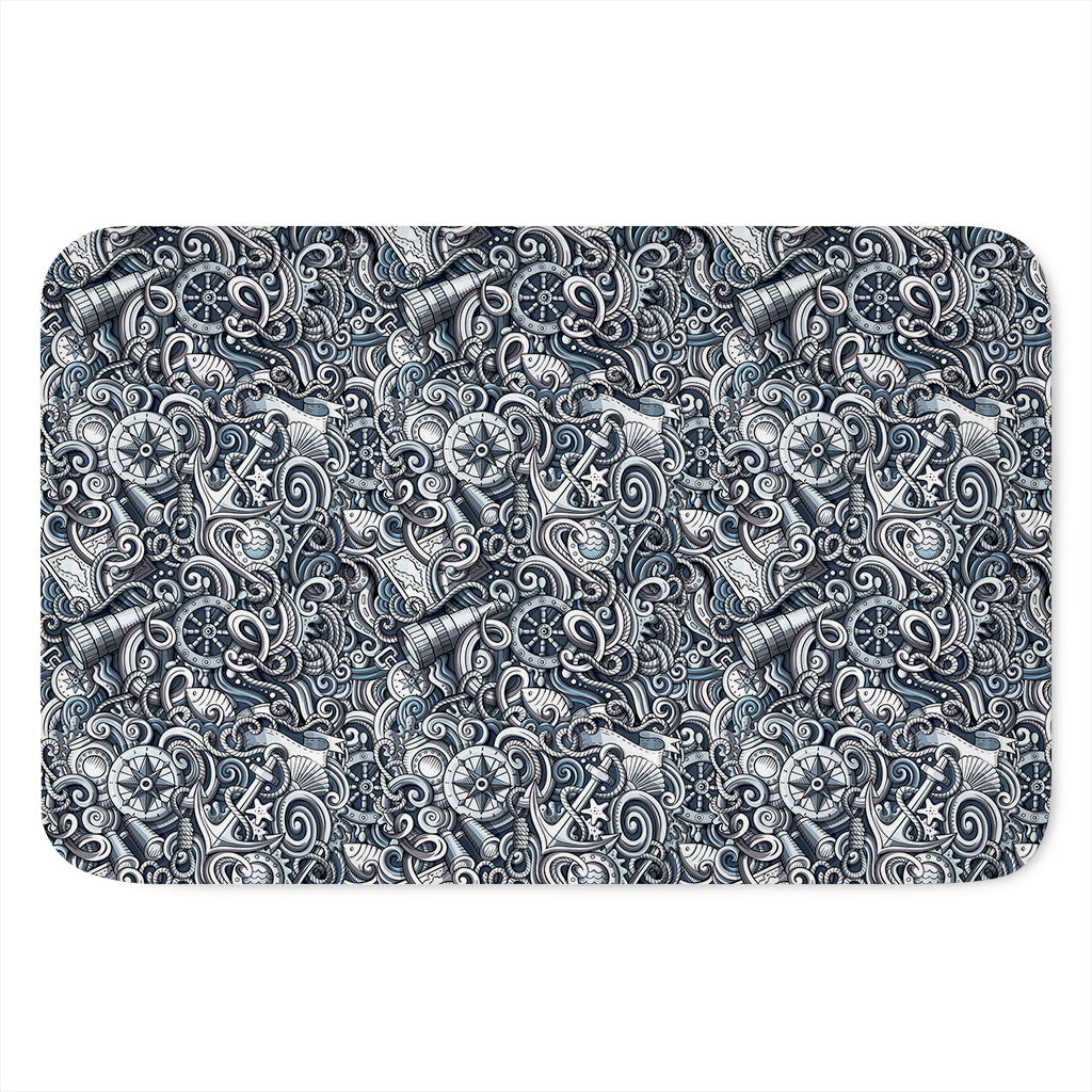 Abstract Nautical Anchor Pattern Print Indoor Door Mat