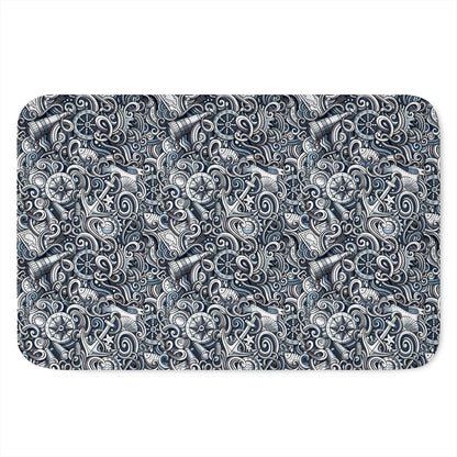 Abstract Nautical Anchor Pattern Print Indoor Door Mat