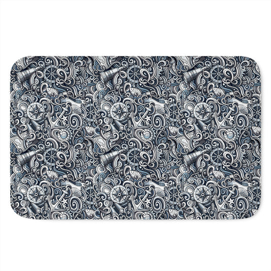 Abstract Nautical Anchor Pattern Print Indoor Door Mat