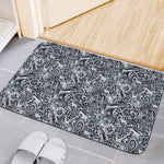Abstract Nautical Anchor Pattern Print Indoor Door Mat