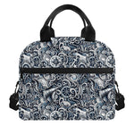 Abstract Nautical Anchor Pattern Print Insulated Lunch Bag