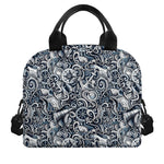 Abstract Nautical Anchor Pattern Print Insulated Lunch Bag
