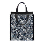 Abstract Nautical Anchor Pattern Print Insulated Lunch Tote
