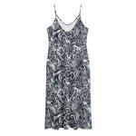 Abstract Nautical Anchor Pattern Print Jersey Midi Cami Dress