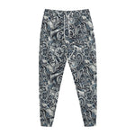 Abstract Nautical Anchor Pattern Print Jogger Pants