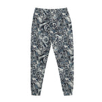 Abstract Nautical Anchor Pattern Print Jogger Pants