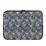 Abstract Nautical Anchor Pattern Print Laptop Sleeve