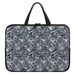 Abstract Nautical Anchor Pattern Print Laptop Sleeve With Handle