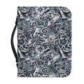 Abstract Nautical Anchor Pattern Print Leather Bible Cover