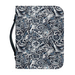 Abstract Nautical Anchor Pattern Print Leather Bible Cover