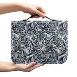 Abstract Nautical Anchor Pattern Print Leather Bible Cover